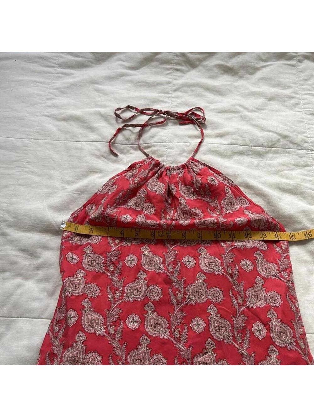 Y2K Gap silk pink paisley halter neck dress Size XXS - Picture 6 of 7